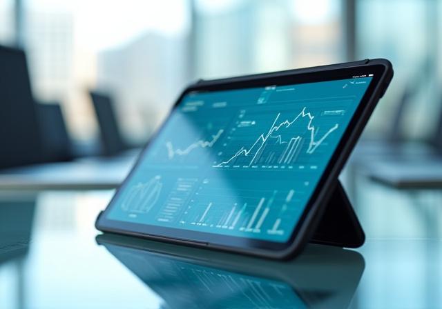 Data visualization dashboard showing business growth and market trends